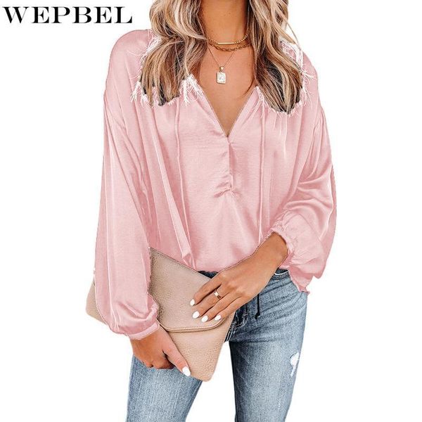 women's t-shirt wepbel spring and summer fashion loose shirts casual lantern sleeve solid color v-neck pullover t-shirts, White
women's t-shirt wepbel spring and summer fashion loose shirts casual lantern sleeve solid color v-neck pullover t-shirts, White