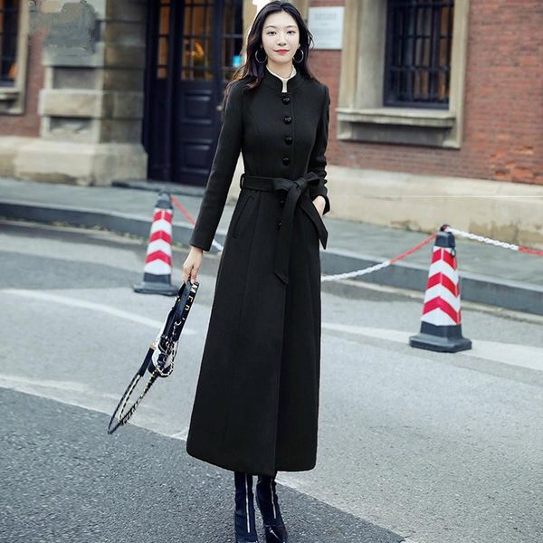 women's wool & blends jackets and coats women work solid vintage winter office long sleeve button woolen jacket coat feminine, Black
women's wool & blends jackets and coats women work solid vintage winter office long sleeve button woolen jacket coat feminine, Black