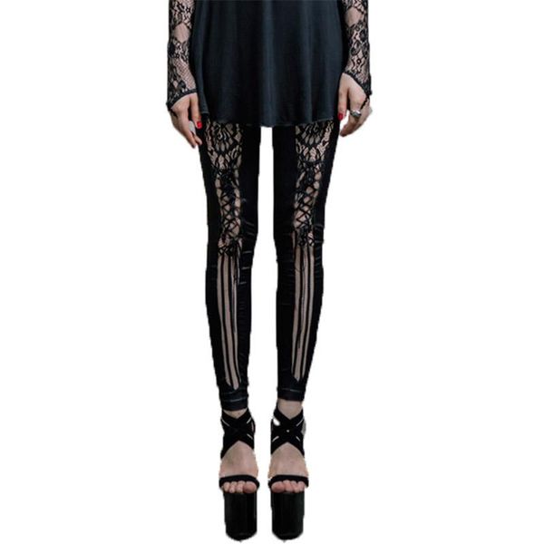 women's leggings punk lace gothic slim fit hollow out women high waist legging with good elasticity cosplay costumes, Black
women's leggings punk lace gothic slim fit hollow out women high waist legging with good elasticity cosplay costumes, Black