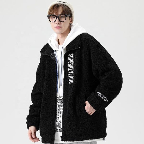 men's jackets polyester fabric windproof keep warm stand collar lamb wool coats for winter, Black;brown
men's jackets polyester fabric windproof keep warm stand collar lamb wool coats for winter, Black;brown