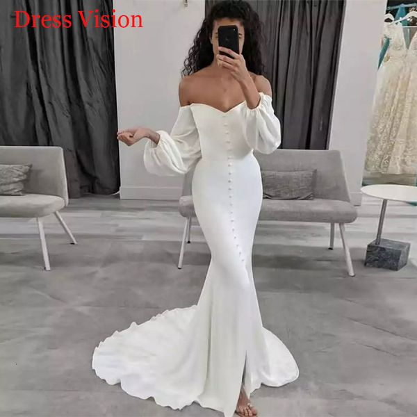 2021 off the shoulder sleeves wedding robe marie to be long bride gown vestido de novia suknia lubna xzs3, White
2021 off the shoulder sleeves wedding robe marie to be long bride gown vestido de novia suknia lubna xzs3, White