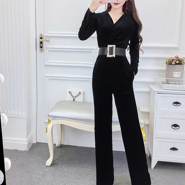 winter v-neck velvet jumpsuit lace up bow long sleeve rompers women elegant wide leg pants playsuits 210601, Black;white
winter v-neck velvet jumpsuit lace up bow long sleeve rompers women elegant wide leg pants playsuits 210601, Black;white