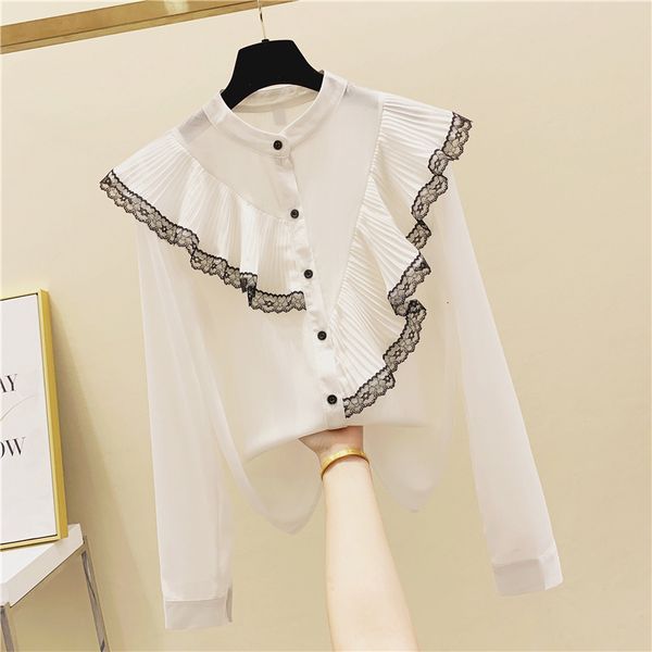 woman 2021 autumn lace plied seam long sleeve collar chiffon frilly shirt mrs. blouses vwj8, Black
woman 2021 autumn lace plied seam long sleeve collar chiffon frilly shirt mrs. blouses vwj8, Black