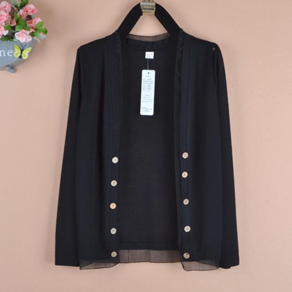 women's jackets long sleeve oversize sweaters womans button solid lace patchwork ladies femme plus spring single breasted 4xl, Black;brown
women's jackets long sleeve oversize sweaters womans button solid lace patchwork ladies femme plus spring single breasted 4xl, Black;brown