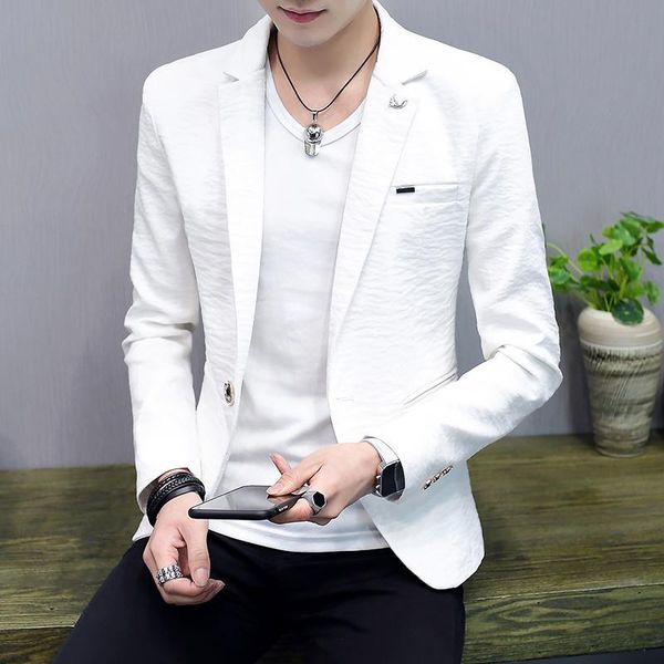 men's suits & blazers cotton and linen men fashion slim casual suit jacket solid color social business blazer masculino wedding dress c, White;black
men's suits & blazers cotton and linen men fashion slim casual suit jacket solid color social business blazer masculino wedding dress c, White;black