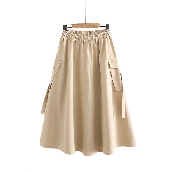 new summer 2021 cotton high waist women khaki long ladies elastic a-line skirt pocket faldas jupe femme saia 1h5p, Black 
new summer 2021 cotton high waist women khaki long ladies elastic a-line skirt pocket faldas jupe femme saia 1h5p, Black