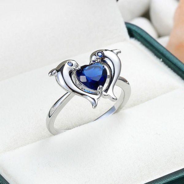 wedding rings classic trendy jewelry heart shaped blue zircon dolphin for women birthstone bride engagement ring, Slivery;golden
wedding rings classic trendy jewelry heart shaped blue zircon dolphin for women birthstone bride engagement ring, Slivery;golden