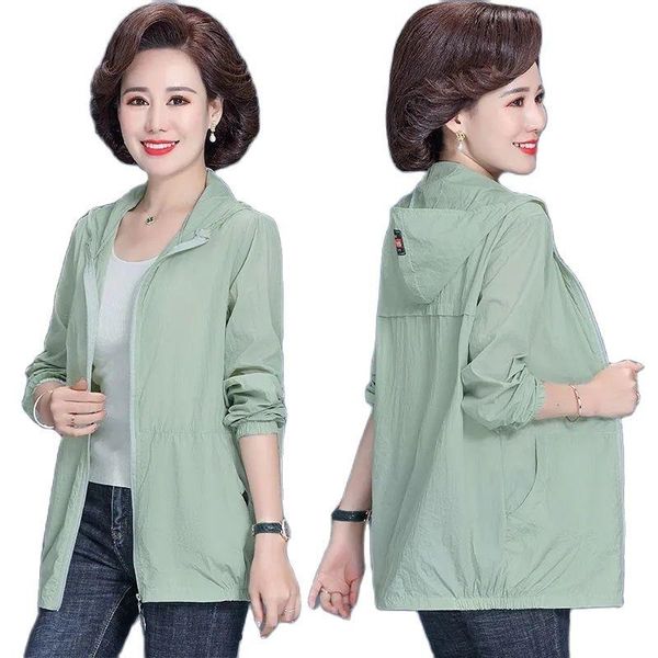 women's jackets 2021 sun protection clothing loose large size female wear mid long hooded summer ladies jacket, Black;brown
women's jackets 2021 sun protection clothing loose large size female wear mid long hooded summer ladies jacket, Black;brown
