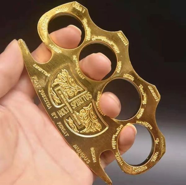 high hardness hell detective constantine brass knuckle outdoor edc tools knuckles duster buckle break window self-defense tool 5566