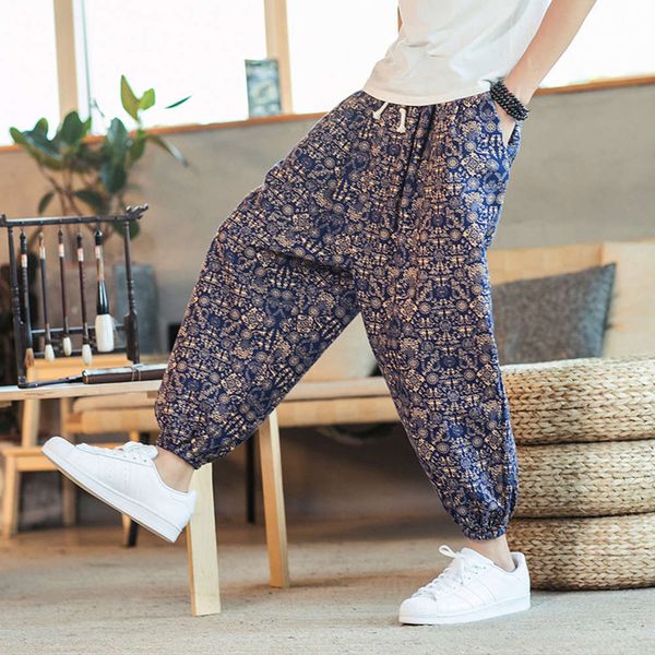 chine style summer new trend loose cotton hemp printing casual large crotch harem pants men's pants, Black
chine style summer new trend loose cotton hemp printing casual large crotch harem pants men's pants, Black