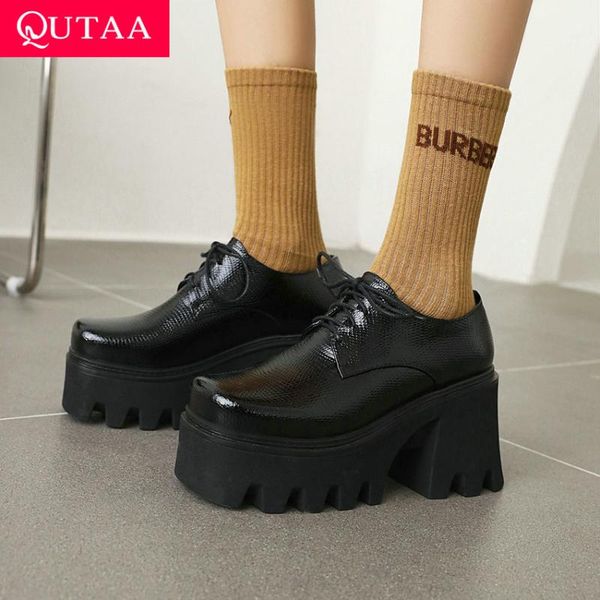dress shoes qutaa 2021 pu leather women round toe shallow lace up ladies spring autumn concise square high heels size 35-43, Black
dress shoes qutaa 2021 pu leather women round toe shallow lace up ladies spring autumn concise square high heels size 35-43, Black