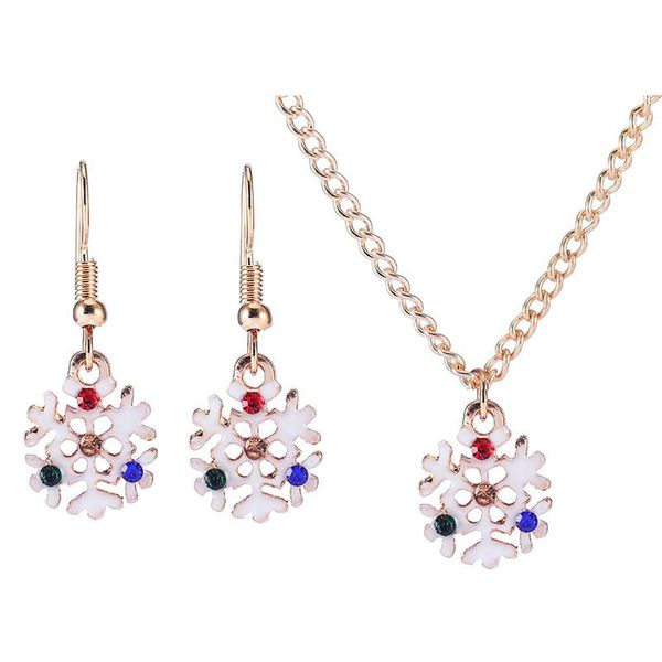 earrings & necklace cute enamel white christmas snowflake set colorful rhinestone small fashion jewelry for girl gifts, Silver
earrings & necklace cute enamel white christmas snowflake set colorful rhinestone small fashion jewelry for girl gifts, Silver