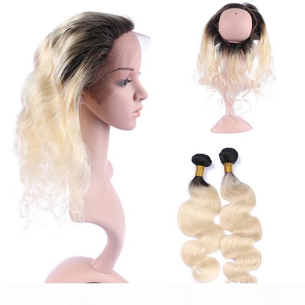360 lace band frontal closure with peruvian hair body wave 3bundles #1b 613 blonde two tpne ombre hair with 360 lace closure, Black;brown
360 lace band frontal closure with peruvian hair body wave 3bundles #1b 613 blonde two tpne ombre hair with 360 lace closure, Black;brown