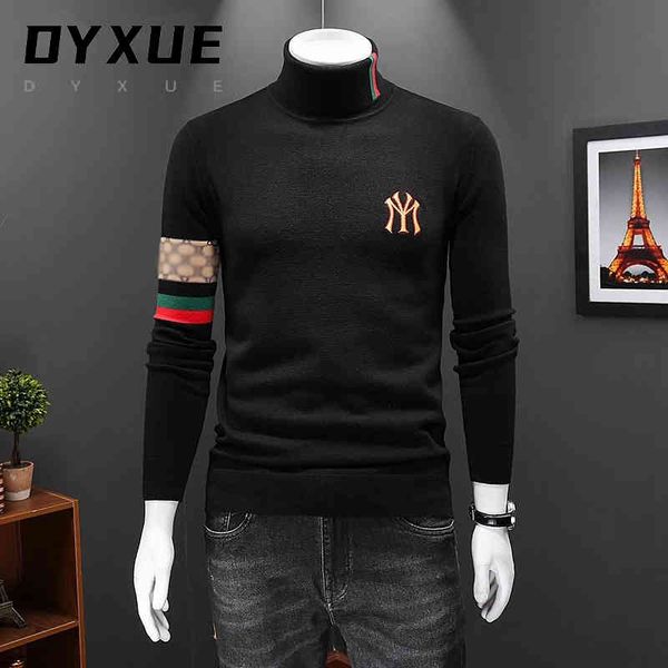 grade new autum winter luxury digner fashion brand knitted embroidery turtleneck sweater men 2021 warm casual men's wear, Black 
grade new autum winter luxury digner fashion brand knitted embroidery turtleneck sweater men 2021 warm casual men's wear, Black