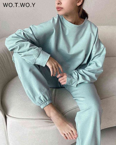 wotwoy elastic waist casual sweatshirt women 2 pieces matching pants sets autumn winter loose tracksuits female solid pullovers 211108, Black
wotwoy elastic waist casual sweatshirt women 2 pieces matching pants sets autumn winter loose tracksuits female solid pullovers 211108, Black