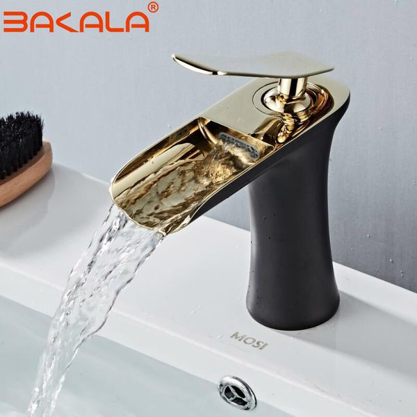 bathroom sink faucets black golden basin cold and water waterfall single handle mixer tap deck mount torneira 7074
bathroom sink faucets black golden basin cold and water waterfall single handle mixer tap deck mount torneira 7074