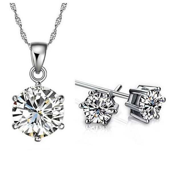 earrings & necklace 1 sets six-claw setting cubic zirconia silver color copper material jewelry for women and men
earrings & necklace 1 sets six-claw setting cubic zirconia silver color copper material jewelry for women and men