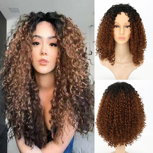 ombre brown afro curly bob wigs for black women natural synthetic kinky curly wig long american cosplay lolita false hair wig
ombre brown afro curly bob wigs for black women natural synthetic kinky curly wig long american cosplay lolita false hair wig