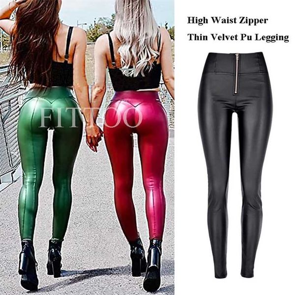 fashion zipper women pu legging high waist push up leather trousers slim stretchy jeggings female warm long pants leggins 211218, Black
fashion zipper women pu legging high waist push up leather trousers slim stretchy jeggings female warm long pants leggins 211218, Black