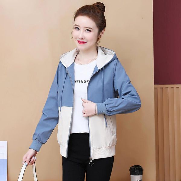 women's jackets 2021 korean spring hooded windbreaker jacket women long sleeve bomber short coats femme thin loose zipper coat outerwea, Black;brown
women's jackets 2021 korean spring hooded windbreaker jacket women long sleeve bomber short coats femme thin loose zipper coat outerwea, Black;brown