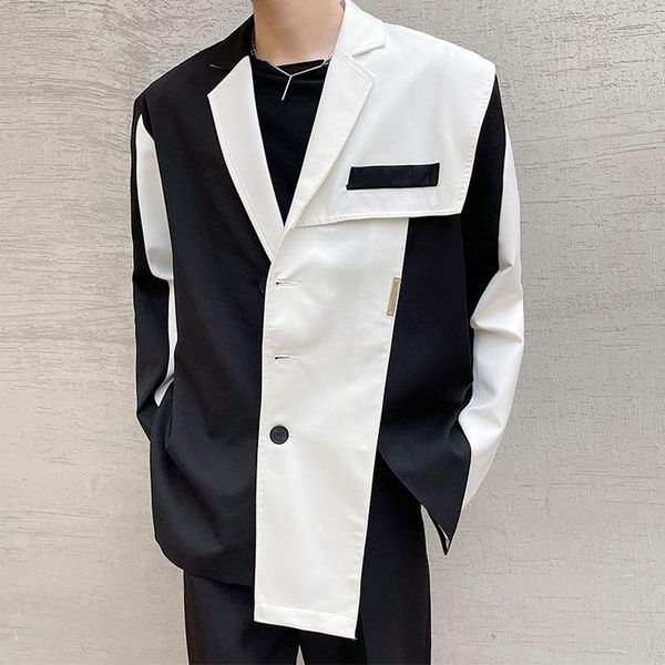 men's suits & blazers men black white splice harajuku streetwear fashion casual suit jacket male gothic punk dress blazer coat man, White;black
men's suits & blazers men black white splice harajuku streetwear fashion casual suit jacket male gothic punk dress blazer coat man, White;black