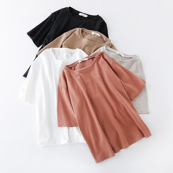 summer 6 solid color t shirt women cotton elastic basic t-shirts female casual short sleeve t-shirt women, White
summer 6 solid color t shirt women cotton elastic basic t-shirts female casual short sleeve t-shirt women, White