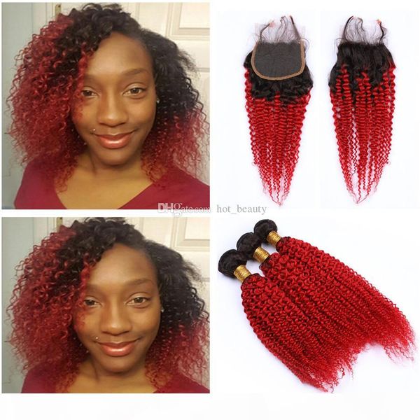 red hair weaves with lace closure dark roots 1b red human hair bundles with 4x4 lace front closure kinky curly virgin indian hair, Black
red hair weaves with lace closure dark roots 1b red human hair bundles with 4x4 lace front closure kinky curly virgin indian hair, Black