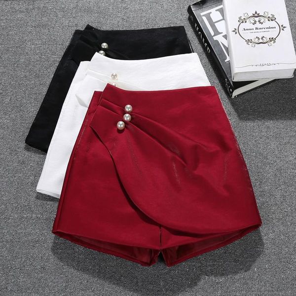 women's shorts women spring and summer 2021 high waist loose slimming retro all-match bright silk satin skirt ladies short, White;black
women's shorts women spring and summer 2021 high waist loose slimming retro all-match bright silk satin skirt ladies short, White;black