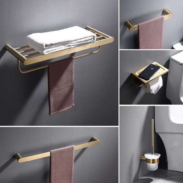 brushed gold bathroom accessories set 304 stainless stell towel/paper rack toilet brush/cup holder soap dish hook bath hardware
brushed gold bathroom accessories set 304 stainless stell towel/paper rack toilet brush/cup holder soap dish hook bath hardware