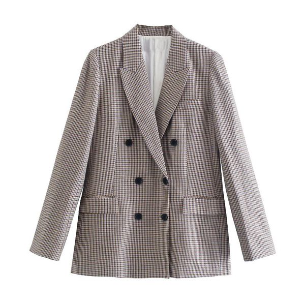 women's suits & blazers women autumn linen plaid chic lady casual fashion blazer jacket coat female notched collar double breasted pock, White;black
women's suits & blazers women autumn linen plaid chic lady casual fashion blazer jacket coat female notched collar double breasted pock, White;black
