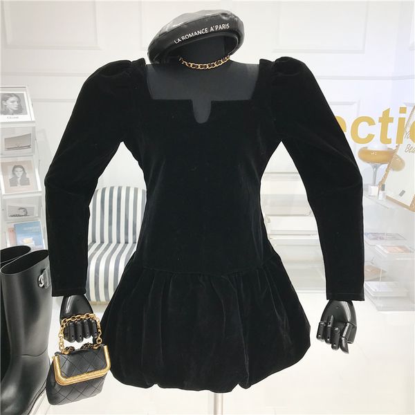 back velvet with no black female spring thin lower temperament dress s3h6, Black;gray
back velvet with no black female spring thin lower temperament dress s3h6, Black;gray