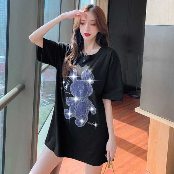 2021 fashion t shirts heavy industry rabbit ironing and drilling short sleeve for women summer loose european large half top, White
2021 fashion t shirts heavy industry rabbit ironing and drilling short sleeve for women summer loose european large half top, White