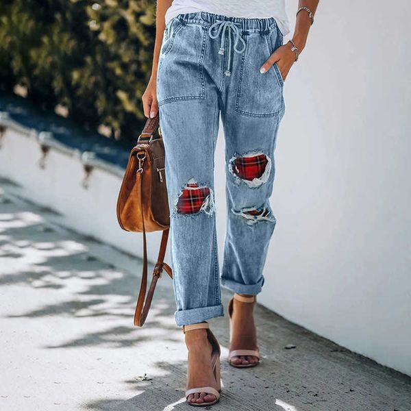 fashion jeans summer style personalized pierced women's slim simple capris 78414, Blue
fashion jeans summer style personalized pierced women's slim simple capris 78414, Blue