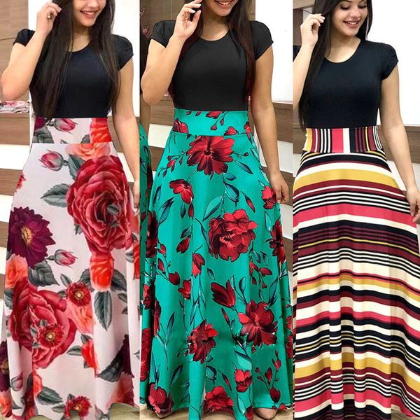 2021 new women summer plus boho short sleeve o-neck casual maxi vintage beach es vestidos 6q8b, Black;gray
2021 new women summer plus boho short sleeve o-neck casual maxi vintage beach es vestidos 6q8b, Black;gray