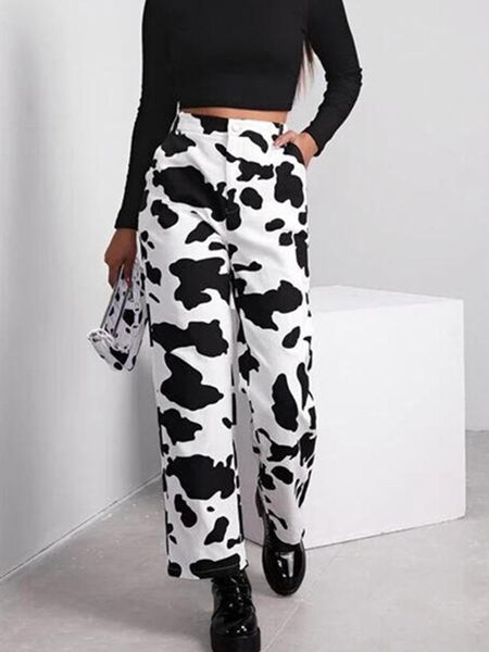 women's jeans cow print patchwork straight pants y2k baggy high waist spring nice fashion casual female trousers streetwear, Blue
women's jeans cow print patchwork straight pants y2k baggy high waist spring nice fashion casual female trousers streetwear, Blue