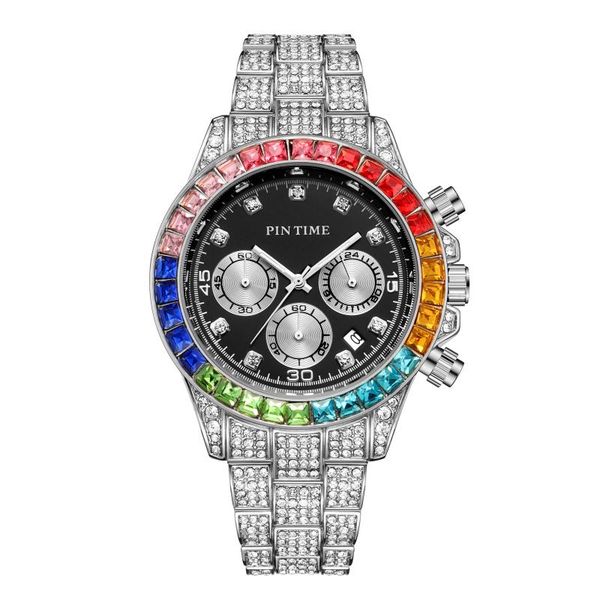 wristwatches mens silver watch hip hop fashion colorfunl diamond bezel watches for men stainless steel full iced out rainestone wristwatch, Slivery;brown
wristwatches mens silver watch hip hop fashion colorfunl diamond bezel watches for men stainless steel full iced out rainestone wristwatch, Slivery;brown