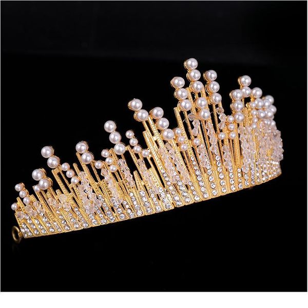 trendy wedding crown baroque crystal pearl crown headdress gold crown princess hair accessories bridal headdress jllobc, Silver
trendy wedding crown baroque crystal pearl crown headdress gold crown princess hair accessories bridal headdress jllobc, Silver