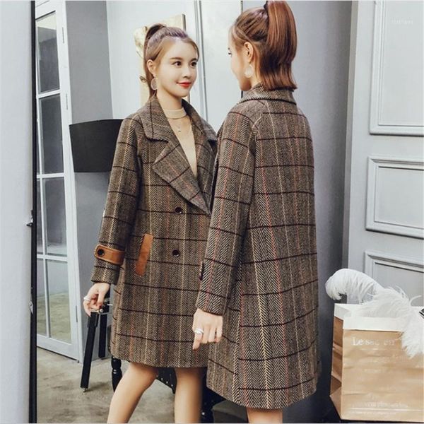 women's wool & blends woolen coat women classic long coats 2021 jackets trench winter outerwear plaid woman, Black
women's wool & blends woolen coat women classic long coats 2021 jackets trench winter outerwear plaid woman, Black