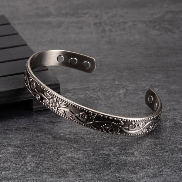 bangle adjustable real copper bracelets arthritis health energy pure magnetic bracelet women men vintage silver color, Black 
bangle adjustable real copper bracelets arthritis health energy pure magnetic bracelet women men vintage silver color, Black