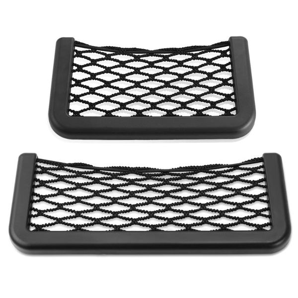car organizer universal black net bag phone holder storage pocket mesh for wallet, keys, pens, and more 
car organizer universal black net bag phone holder storage pocket mesh for wallet, keys, pens, and more