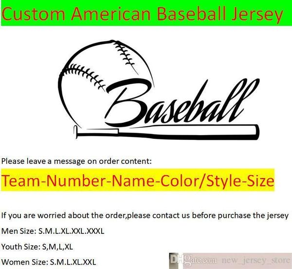 custom american baseball jerseys all 32 teams customized stitched sewn on any name any number s3xl mix order men womens kids youth jersey, Blue;black
custom american baseball jerseys all 32 teams customized stitched sewn on any name any number s3xl mix order men womens kids youth jersey, Blue;black