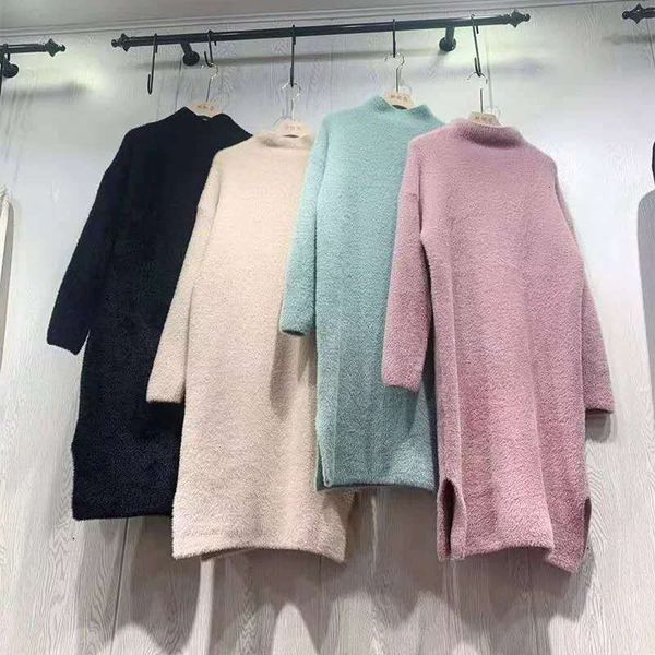 autumn and winter imitation mink ffy s women's long knee lazy style thickened half high collar bottomed shirt, Black;gray
autumn and winter imitation mink ffy s women's long knee lazy style thickened half high collar bottomed shirt, Black;gray