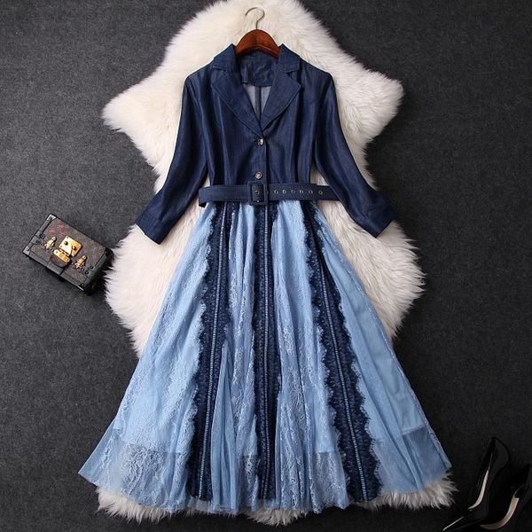 casual dresses patchwork 2021 club cowboy lace party for women spring dress sashes office lady empire long summer, Black;gray
casual dresses patchwork 2021 club cowboy lace party for women spring dress sashes office lady empire long summer, Black;gray