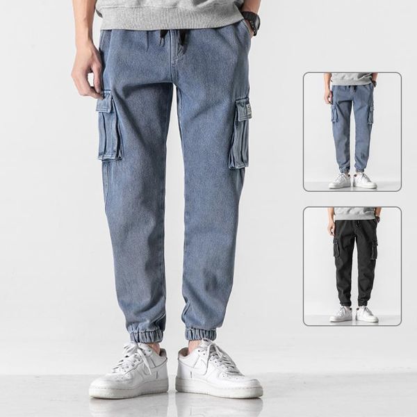 men's jeans hip hop cargo pants men 2021 fashion casual harem joggers trousers streetwear plus size wide leg, Blue
men's jeans hip hop cargo pants men 2021 fashion casual harem joggers trousers streetwear plus size wide leg, Blue