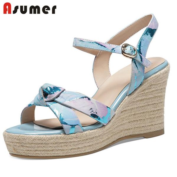 dress shoes asumer 2021 est wedges sandals women print genuine leather buckle bohemia fashion platform casual, Black
dress shoes asumer 2021 est wedges sandals women print genuine leather buckle bohemia fashion platform casual, Black