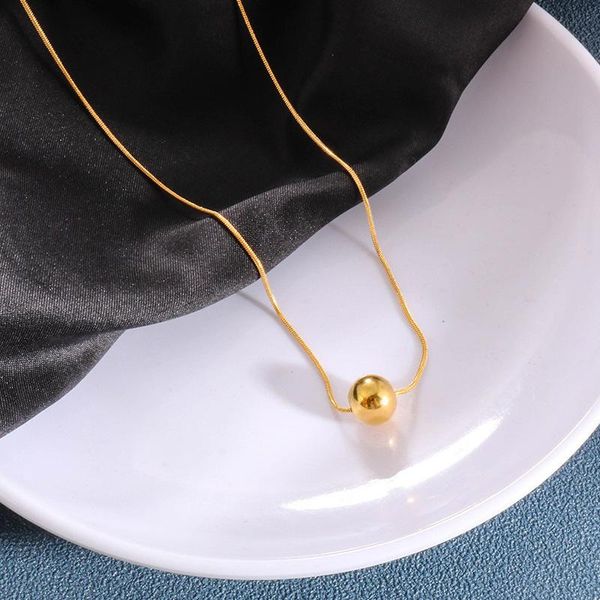 pendant necklaces stainless steel gold round ball choker jewelry snake chain necklace for women, Silver
pendant necklaces stainless steel gold round ball choker jewelry snake chain necklace for women, Silver
