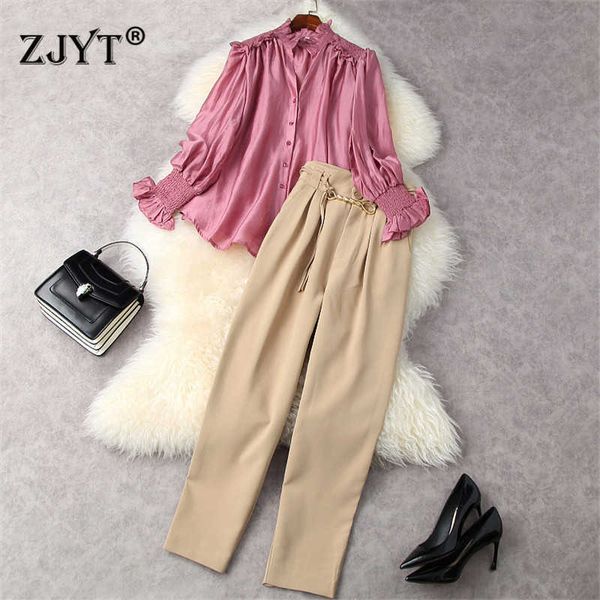 high street fashion spring lady two piece outfits women office flare sleeve blouse and pants suit matching sets 210601, White
high street fashion spring lady two piece outfits women office flare sleeve blouse and pants suit matching sets 210601, White