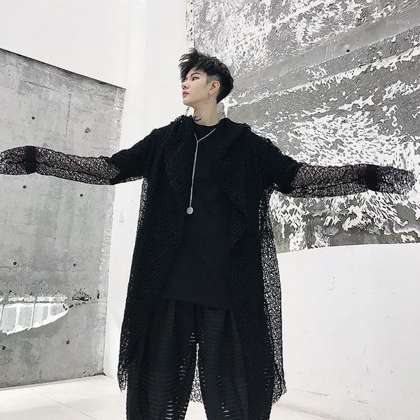male streetwear hip hop punk gothic long cardigan cloak jacket robe summer windbreaker men mesh hollow casual hooded trench coat1, Tan;black
male streetwear hip hop punk gothic long cardigan cloak jacket robe summer windbreaker men mesh hollow casual hooded trench coat1, Tan;black