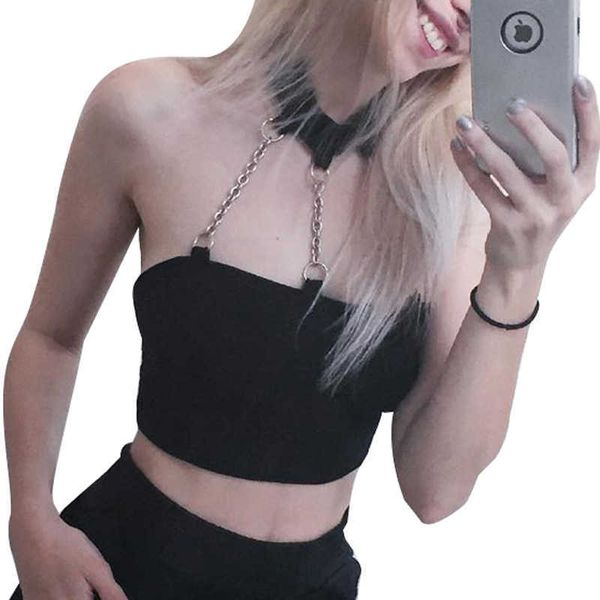 summer sleeveless chain halter women gothic black crop streetwear off shoulder tank solid camis punk rock 210709, White
summer sleeveless chain halter women gothic black crop streetwear off shoulder tank solid camis punk rock 210709, White