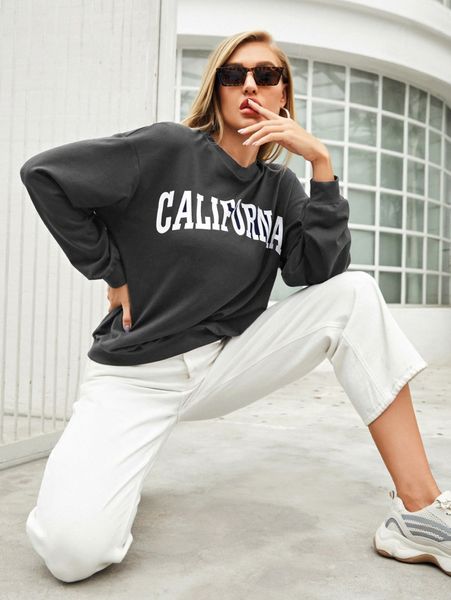 letter graphic drop shoulder sweatshirt z6pr#, White;black
letter graphic drop shoulder sweatshirt z6pr#, White;black